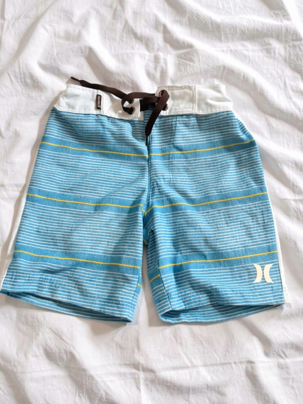 Hurley Boys Blue Striped Swim Trunks Board Shorts Size 4